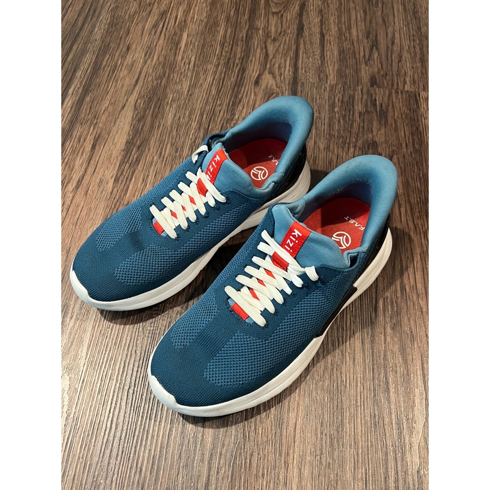 Kizik Lima Deep Sea Blue Hands Free Slip On Sneakers Mens 5.5 Womens 7 F.A.S.T.